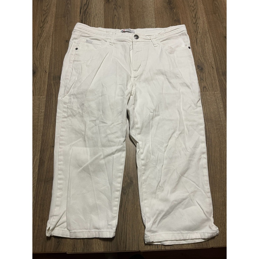 Lee Jeans, Womens Size 33, White, Capris, Straight Leg, Classic Fit At The Waist